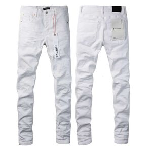 2024 Purple Brand Men's Jeans Slim Fit Skinny Solid White Denim Streetwear Pants Classic556