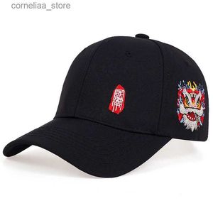 Bollmössor Fashion Baseball Cap Chinese Style Brodery Sun Caps för män Kvinnor unisex-teens broderade snapback Flat Hip Hop Haty240315