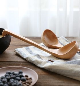 Grande mestolo in legno con gancio Manico lungo Cucchiai da zuppa Mestolo da zuppa in legno Cena Cucchiaio da cucina Utensile da cucina Strumenti di cottura8588851