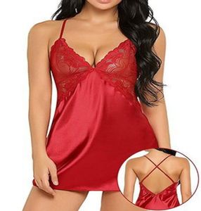 Plus storlek 2xl se genom sexiga underkläder kvinnor spetsar babydoll klänning sömnkläder underkläder babydolls ren sömnkläder kemiser3167081