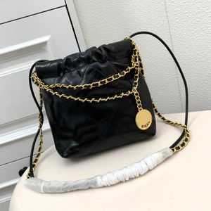 7A Designerväska äkta läderkohude läderrep dubbelkedjedesign handväskor 20 cm hög imitation crossbody med låda