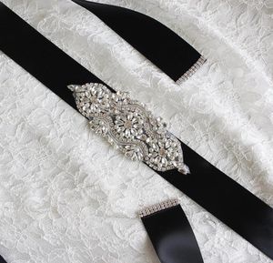 Bridal Sash Wedding Princess Rhinestone Faux Pearls Belt Girl Flower Druhna Dress Sash Wedding Akcesoria Multi kolorowa wstążka 1120068