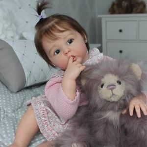 bzdoll 2つのバージョン50cm60cmベイビーリボーン3dpaintスキンとベインリアルなシリコンドールトイハンドメイドプリンセス幼児Bebe 240304