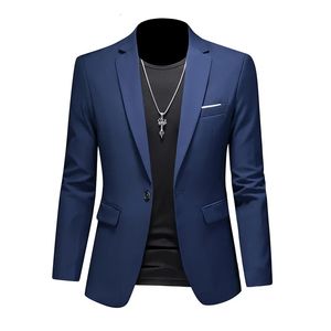 Män affärs casual blazer plus size m6xl fast färg kostym jacka klänning arbetskläder överdimensionerade rockar manliga varumärke kläder tuxedo 240301