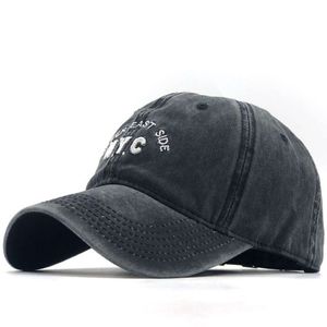 قبعة الكرة الصيف غسل القديم القبعة DENIM Baseball Hat NYC تطريز الصيد SUN210Q