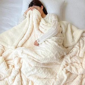 Одеяла Коралловый бархат фланелевой многофункциональный чехол с изображением ягненка одеяло для кровати, дивана, офиса и кондиционера шерстяное