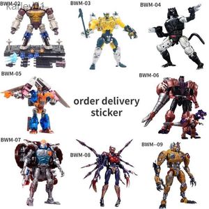 Brinquedos de transformação Robôs em estoque Brinquedos de deformação TA super guerreiro BWM personagens da série coleção de bonecas móveis pedido de presente feito à mão para enviar adesivos yq240315