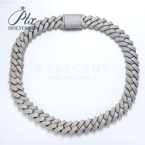 Holycome GRA 925 Silver Ice Out 20 мм 20 дюймов VVS Diamond Cuban Link Chain Мужское колье Moissanite