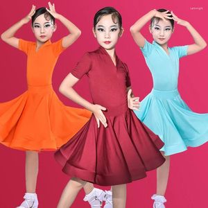 Stage Wear 2024 Latin Dance Training Costume Girl Xia Children's Performance Competition Regulations Practice Dress