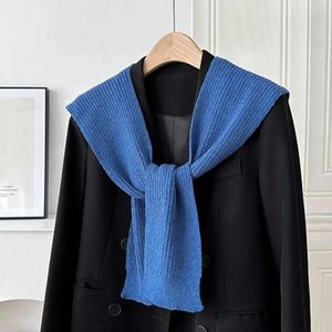 Halsdukar bekväm tyg halsduk vinter varmt stickat sjal med snörning stängning kvinnors fasta färghalsskydd för en snygg mysig