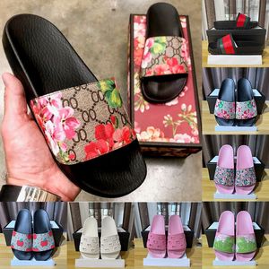 Sandálias Famoso Designer Mulheres Luxo Mulheres Mens Floral Slide Canvas Slipper Flor Salto Snake Tiger Beach Sapato Borracha Sliders Mocassins Sandale Designer Shoes