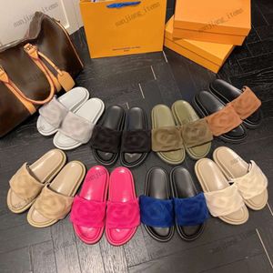 10a Top Quality Verão Chinelos Luxo Designer Ensolarado Sandália Travesseiro Soft Pool Slides Vintage Sapatos Homens Mulheres Moda Flats Casais Presente Mules Waterfront 35-46