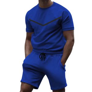 T-shirt da uomo traspiranti estive in due pezzi, pantaloncini, set di abiti aderenti per uomo, giacca, moda 240312