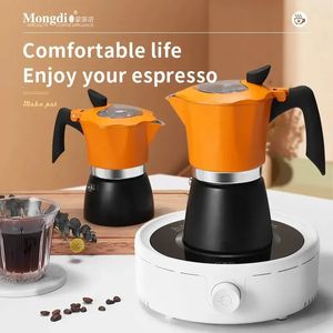 Mongdio Moka Pot Italian Coffee Maker Small家庭用粘土オーブンエスプレッソ抽出器230308