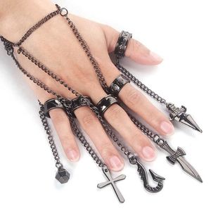 Högkvalitativ tecknad X Kurapika Cosplay Costume Prop Metal Ring Accessories Alloy Fashion Pendant Chain Fingerring216L