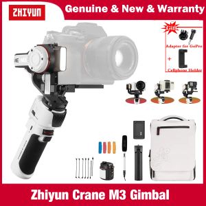 Heads Zhiyun Crane M3 3Axis Handheld Gimbal Stabilizer för DSLR Mirrorless Cameras Smartphones iPhone Sumsang Action Compact Cameras