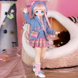 DBS 14 BJD Dream Fairy Casual Doll Anime Toy Figure Carton Meance Joint Body Collection Inklusive klädskor Wig 40cm 240304