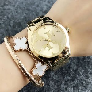 CH Роскошные 2024 модные брендовые наручные часы для женщин и девочек, стильный циферблат, стальной металлический ремешок, кварцевые часы GS8302