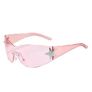 2023 Star Punk Rimless Rimlesses للنساء والرجال ، مصمم العلامة التجارية Y2K Sun Glasses ، UV400 Fashion Eyewear