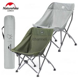 Camp Furniture Naturehike Outdoor Folding Moon Chair Tragbarer Angelsitz Camping Tourist Wandern Leichter Hocker 140 kg Lager PU Oxford YQ240315