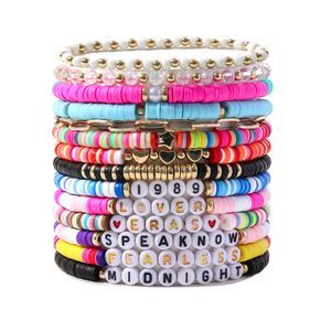 14pcs Taylor Friendship Bracelets Lover Eras Tour 1989 Fareless Speaknow Letter Gold Heart Star Beads Strands for TS Music Fans Swiftie Album Inspired Jewelry Set