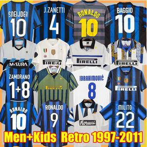 INTINALs Jersey de futebol 2009 2010 Milito Batistuta Sneijder Zanetti 10 11 02 03 08 09 Retro Pizarro Football 1997 1998 97 98 99 Djorkaeff Baggio Ronaldo 888