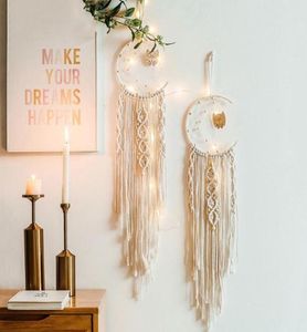 Bohemian Chic Macrame Wall Hanging Tapestry Mandala Moon Dreamcatcher Decor Boho Woven Sticked Tapestries Home Decoration 2181 V21818011