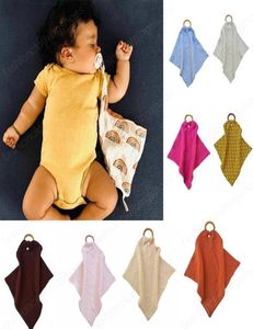 Baby Sleeping Appease Blanket infant Toddler Toys cotton Appease towel newborn baby Wood circle blanket 18 colors Burp Cloths Bibs3149682