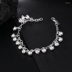 Charm Bracelets 925 Sterling Silver Bracelet Korea Cute Bell Jewelry And Chain Exquisite For Men Women Party Gifts