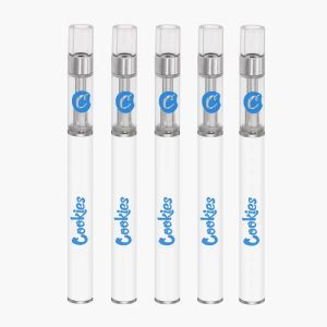 50pcs Cerâmica completa Vape Pen E-cigarros Starter Kits 0,8ml Biscoitos Recarregáveis 350mAh Cartuchos de bateria Vaporizador de óleo grosso