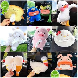 Storage Boxes Bins 2023 Cute Animal Car Seat Tissue Box Decor Hanging Bag Behind-Seat Paper Dispenser Cartoon Organizer Drop Deliv Dhjwv