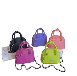 Fashion children shell handbag INS kids PU Leather chain cross body bags girls candy color single shoulder princess bag A8943