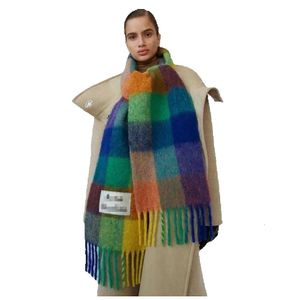 Szaliki Scarf imitacja kaszmirowa tęczowa tęczowa gęsta broda ciepła szal szal Moda 39116198lon