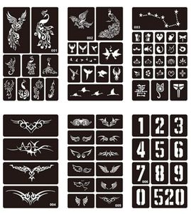 15 Styles 1 Sheet Henna Waterproof Tattoo Stencil Design Women Body Art Airbrush Paint Temporary Tatoo Sticker 2750729412010