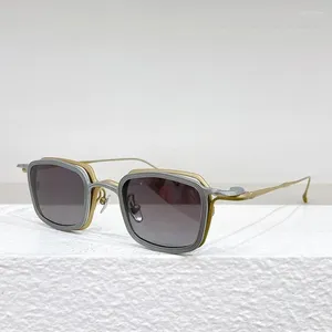 Sonnenbrille RG2004 Quadratische Frauen Mode Designer Japan Marke Clip UV400 Reine Titan Qualität Steampunk Männer Brillen