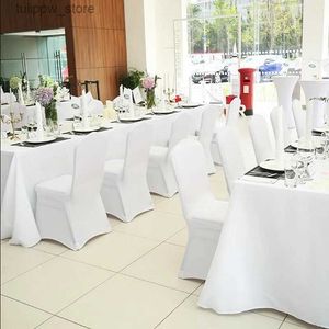 Sandalye 100 adet beyaz düğün sandalye kapağı evrensel streç polyester spandeks otel toplantı parti sandalye kapak toptan l240315