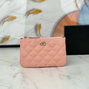 Designer de luxo carteira com zíper moeda bolsa de couro genuíno caviar chave saco feminino diamante boca vermelho envelope titular do cartão grande capacidade cc saco