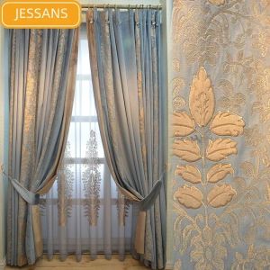 Zasłony 2023 Luksusowe splicing chenille piękne amerykańskie luksusowe zasłony francuskie do salonu sypialnia neoklasyczne aksamitne zasłony