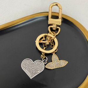 Diamond Fashion Luxury Designer Keychain Full Diamonds Key Buckle Flower Letter Silver Detachable Keychains For Mens Womens Bag Pe287f