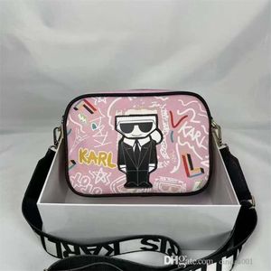 2024 One Shoulder Bag Women New Printed Kara Cartoon Character PU Small Square Bag Lao Foye Camera Bag