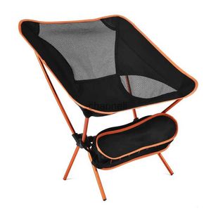 Camp Furniture Outdoor Folding Beach Chair Camping Light Moon Stol Aviation Aluminium Pipe Lazy Fishing Stol Folding Stol Gaming Chair YQ240315