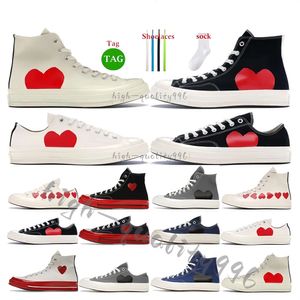 Designer canvas shoes 70s casual sneakers Fashion love printed small white shoes Black white gray blue red mid-sole classic men's and women's sports casual shoes