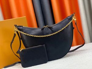 Designer bag Woman handbag Shoulder bags Luxury Women Bag Womens Handbags hobo Chain Crossbody bag Embossing Half Moon Messenger bag Zipper Cross body bag Black