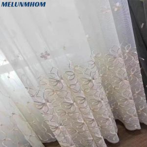 Cortinas novo timelimited tecido rendas luxo sheer painéis bordado tule para sala de estar quarto privacidade fio translúcido cortinas cortina