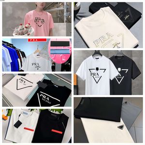 Summer Mens Designer Pra t Shirt Casual Man Womens Loose Tees with Letters Print Short Sleeves Top Sell Luxury Men Edition Shirt Size Military Uniforms