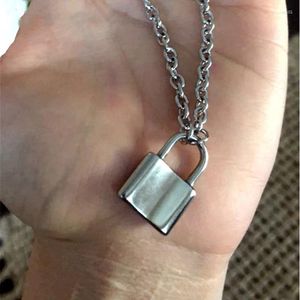 Pendant Necklaces Punk Chain With Lock Necklace For Women Men Padlock Choker 2024 Statement Gothic Fashion Jewelry Femme Gift