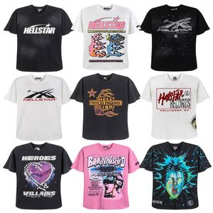 디자이너 Hellstar Mens T 셔츠 남자 Plus Tees 랩퍼 세척 무거운 크래프트 유니니스 렉스 짧은 슬리브 Tshirts 상위 스트리트 레트로 여자 티셔츠