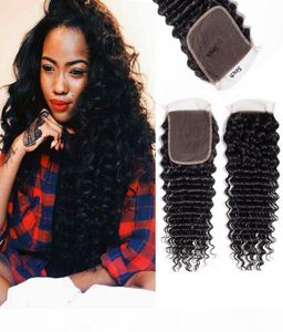 Indian Virgin Hair 5X5 Lace Closure Middle Three Part Deep Wave Natural Color Mink Deep Curly Human Hair4968440