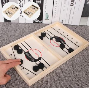 Wholefoosball Games Super zwycięzca Sling Puck Game Fun Toys Board Game Table Desktop Battle 2 in 1 Ice Hockey Game Toys for ADU4920505