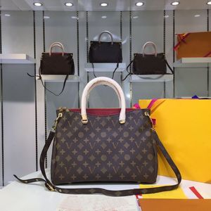 En Kalite Pallas Dolgulu Çanta Orijinal Deri Tasarım Tote Çanta Çanta Çanta Lüks Marka Omuz Çantası Crossbody Paketler Çantalar M40906